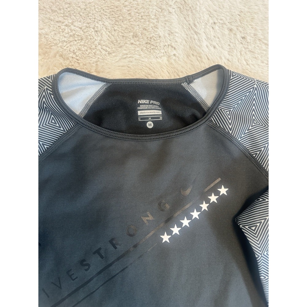 Nike Pro Women's Training Long Sleeve‎ Tee Pullover Thumb Holes Gray M - Picture 5 of 10